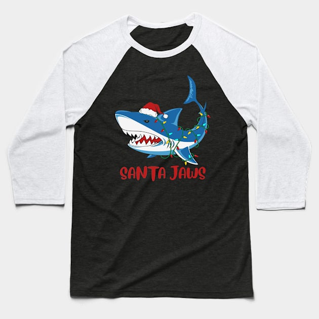 Santa Jaws Baseball T-Shirt by 1AlmightySprout